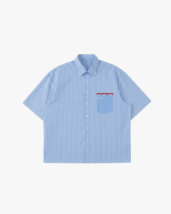 "CA VA" - LUCKY 777 - BLUE STRIPED SHIRT