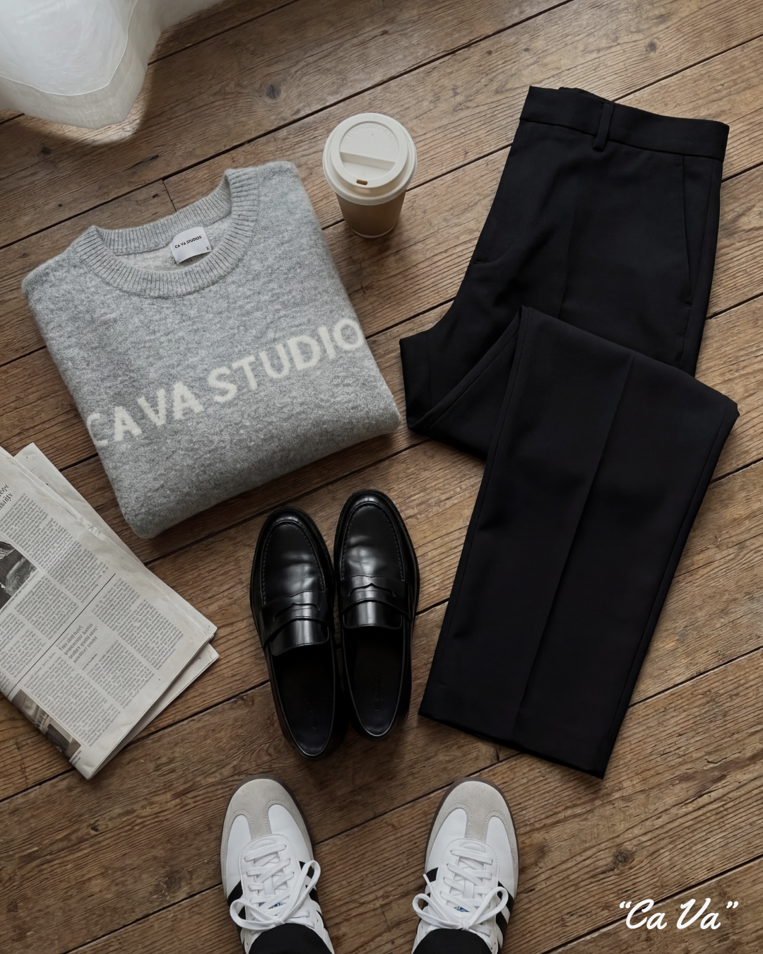 CA VA® - GRIJZE KNITWEAR SWEATER