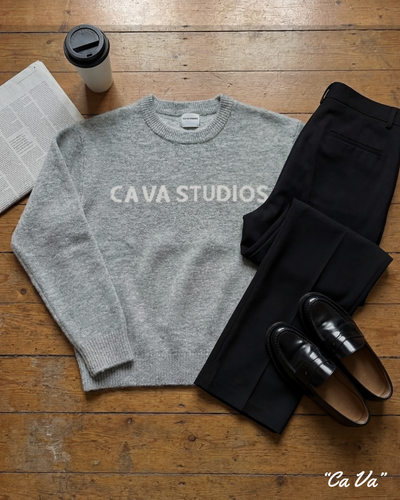 CA VA® - GRIJZE KNITWEAR SWEATER