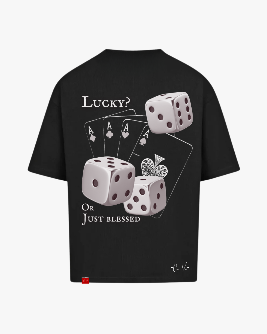CA VA® - Zwart zwaar unisex oversized T-shirt #0057