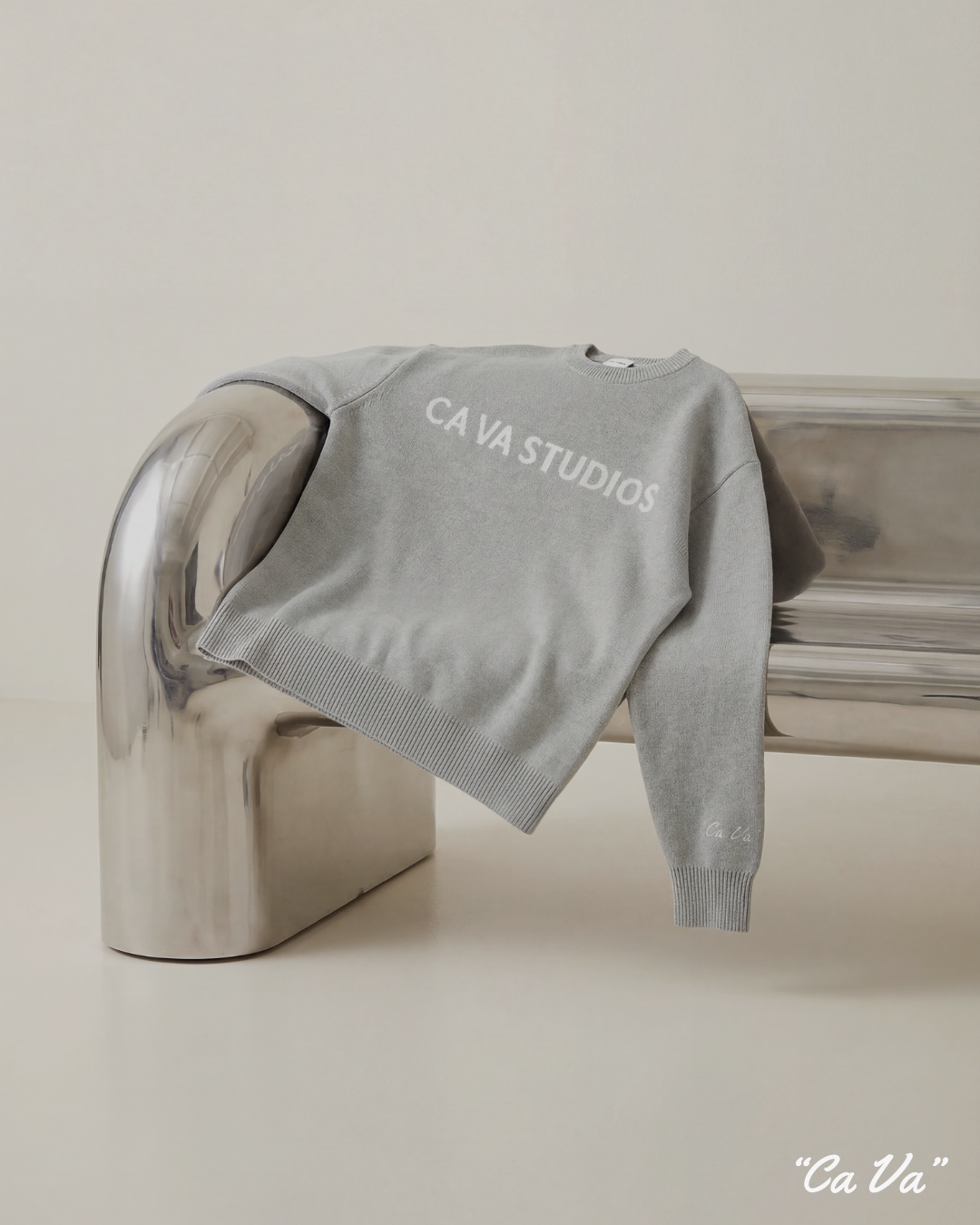 CA VA® - GRIJZE KNITWEAR SWEATER