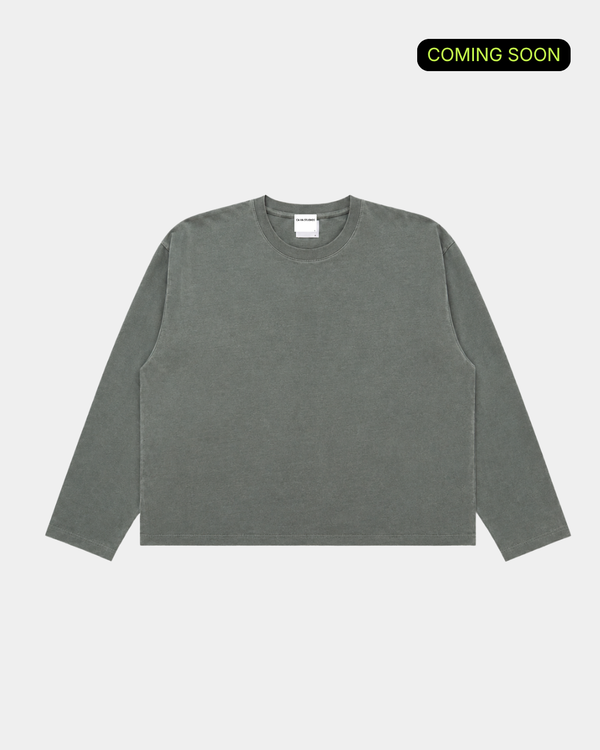 CA VA® Washed Boxy Longsleeve Blank – Dark Green