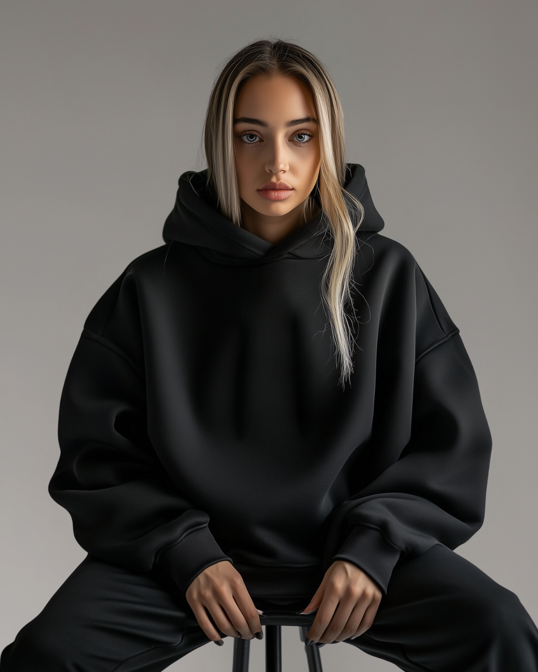 CA VA® OVERISIZED SIGNATURE HOODIE - BLACK