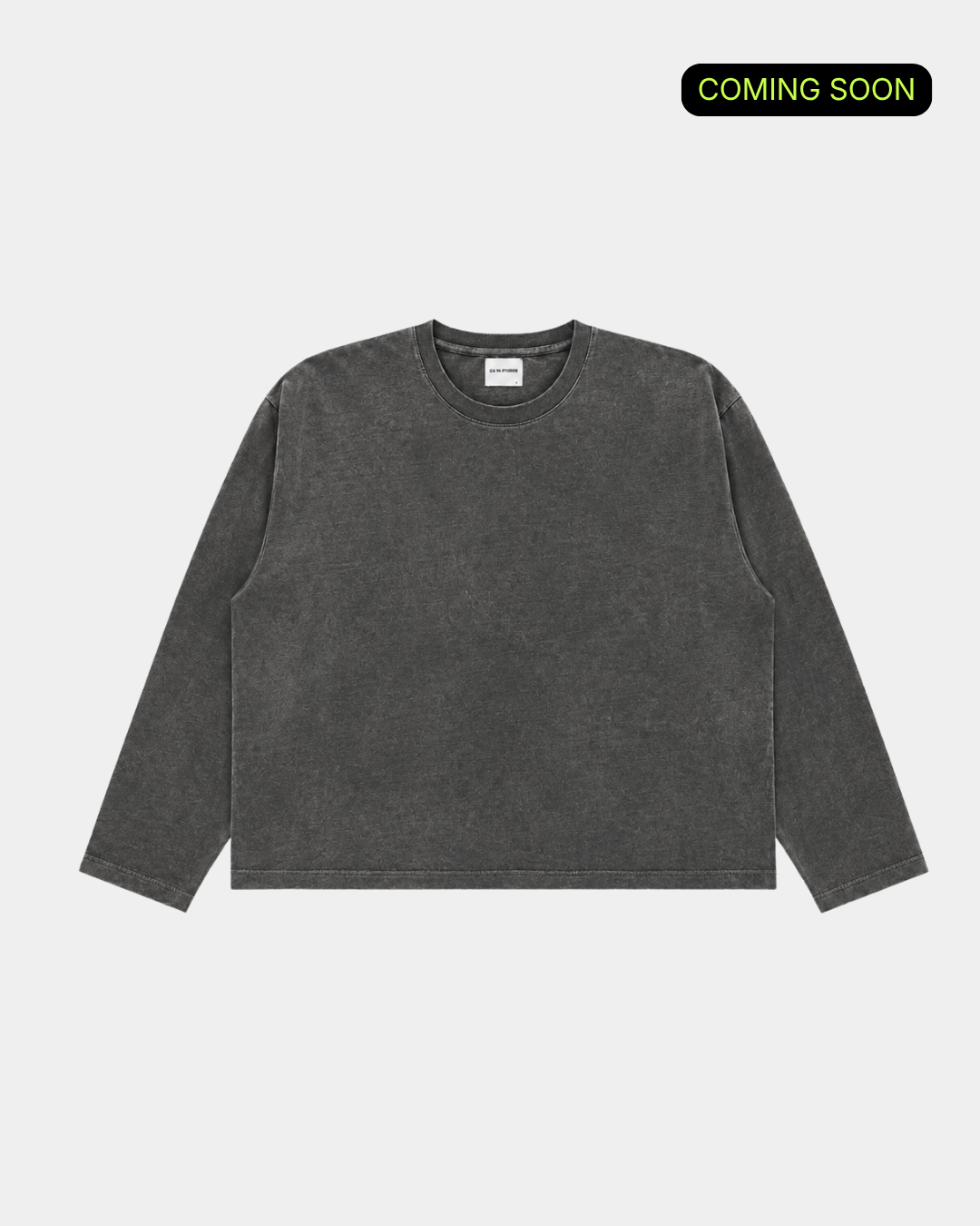 CA VA® Washed Boxy Longsleeve Blank – Black