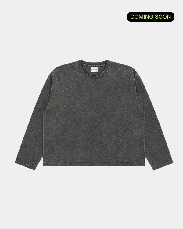 CA VA® Washed Boxy Longsleeve Blank – Black