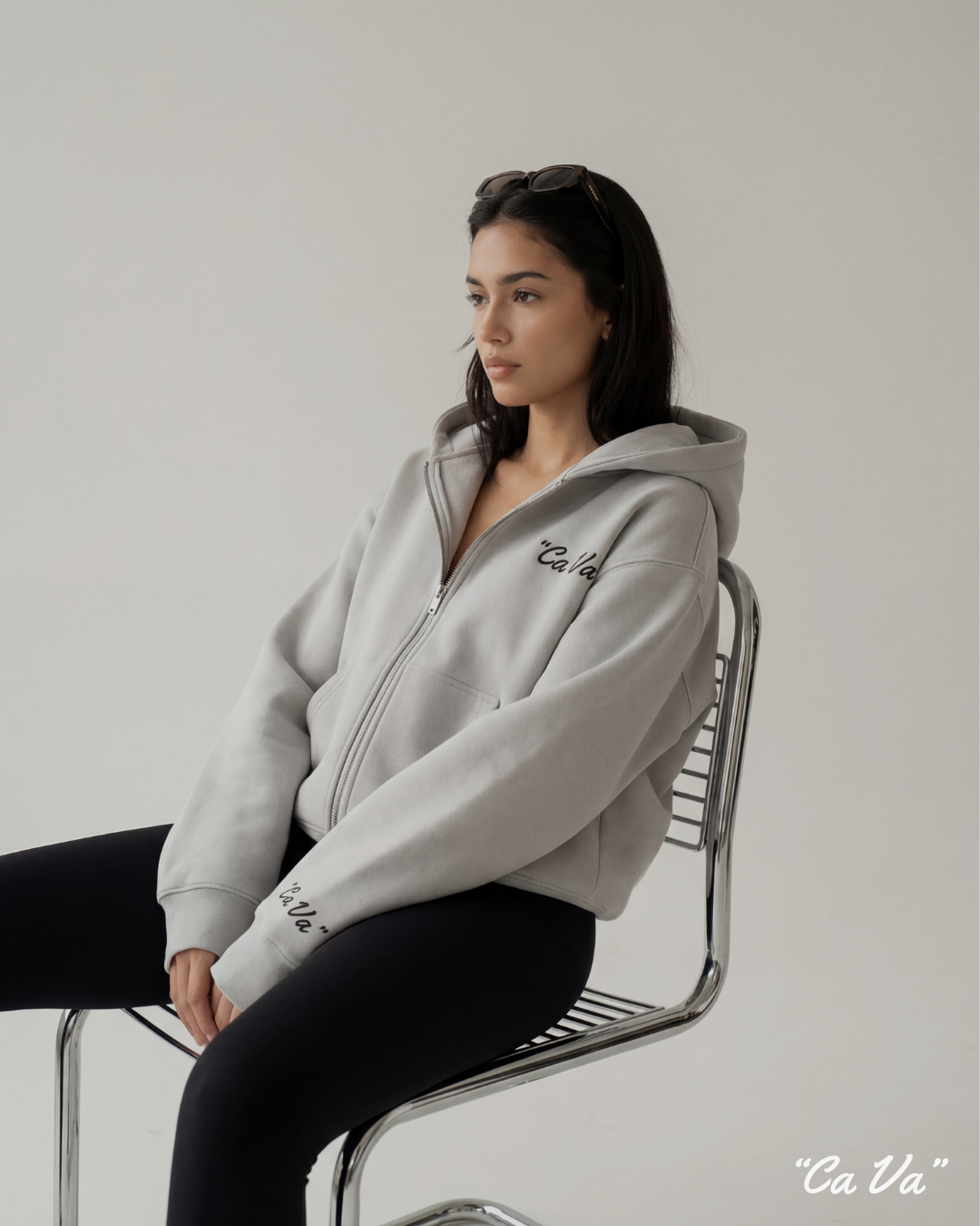 CA VA® ZIP-HOODIE NARDO GREY - 100% KATOEN // 500GSM