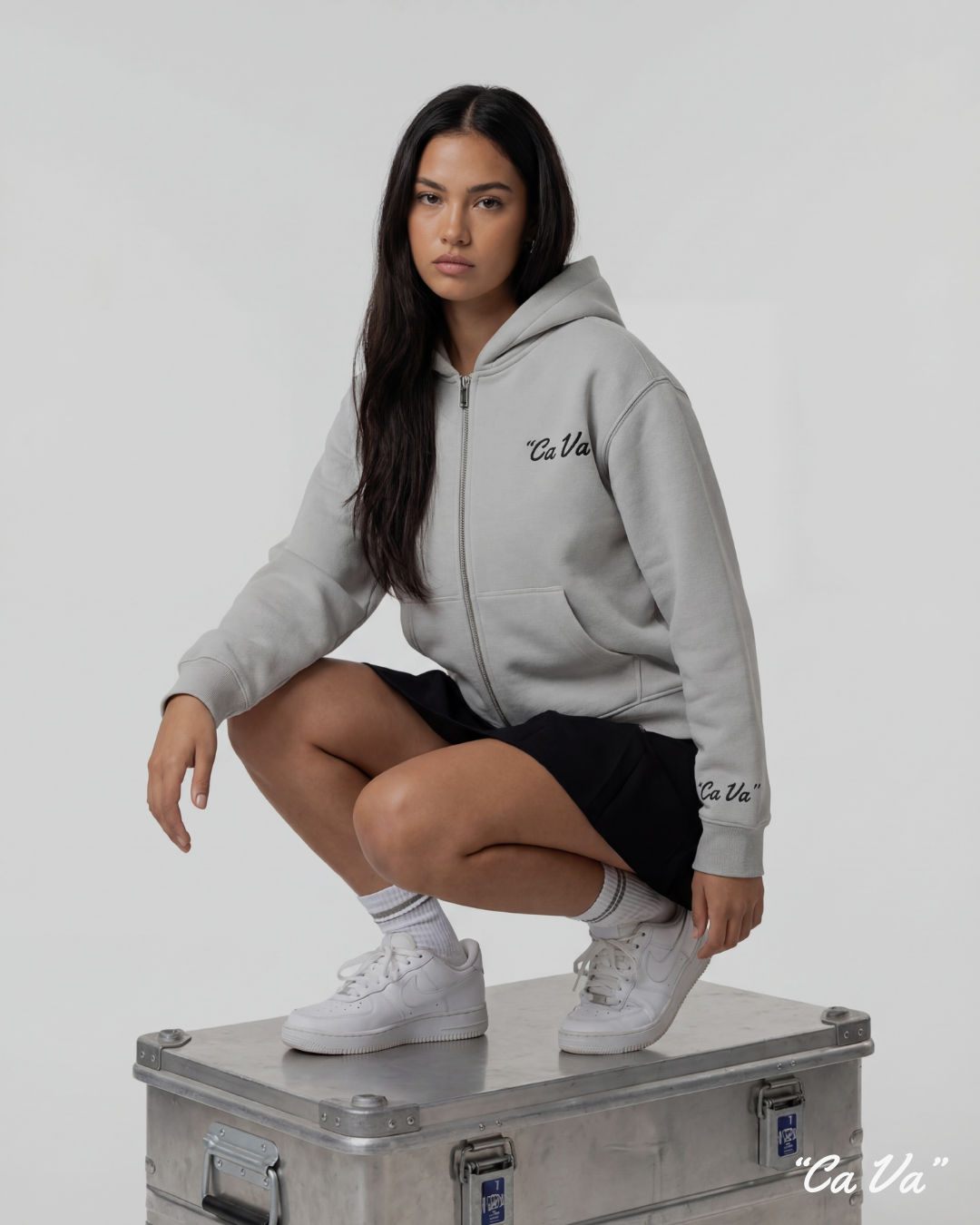 CA VA® ZIP-HOODIE NARDO GREY - 100% KATOEN // 500GSM
