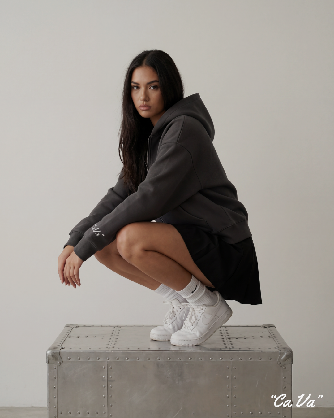 CA VA® ZIP-HOODIE STONE COAL