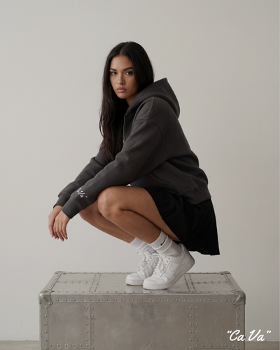 CA VA® ZIP-HOODIE STONE COAL