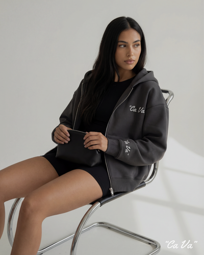 CA VA® ZIP-HOODIE STONE COAL