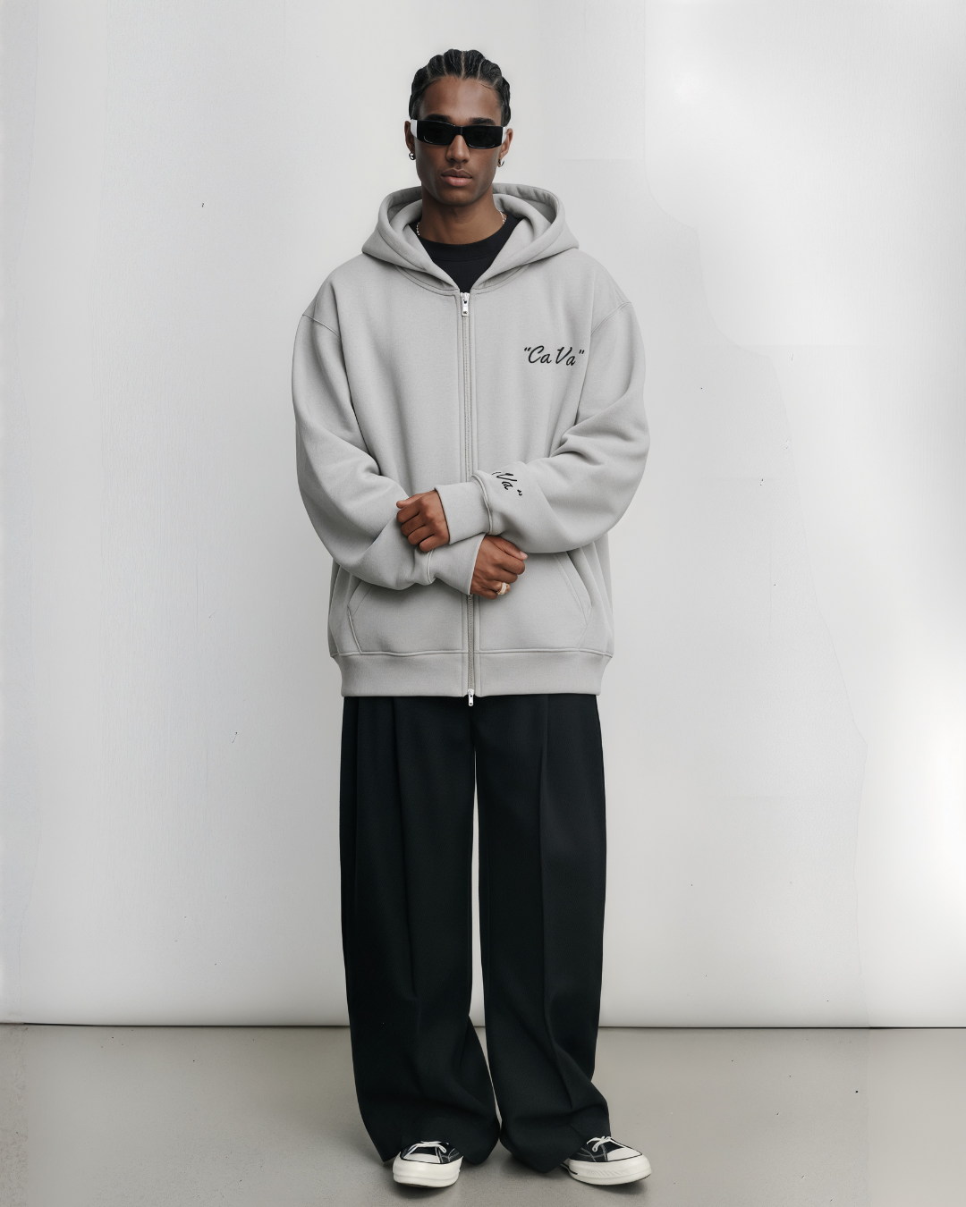 CA VA® ZIP-HOODIE NARDO GREY - 100% KATOEN // 500GSM