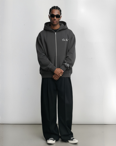 CA VA® ZIP-HOODIE STONE COAL