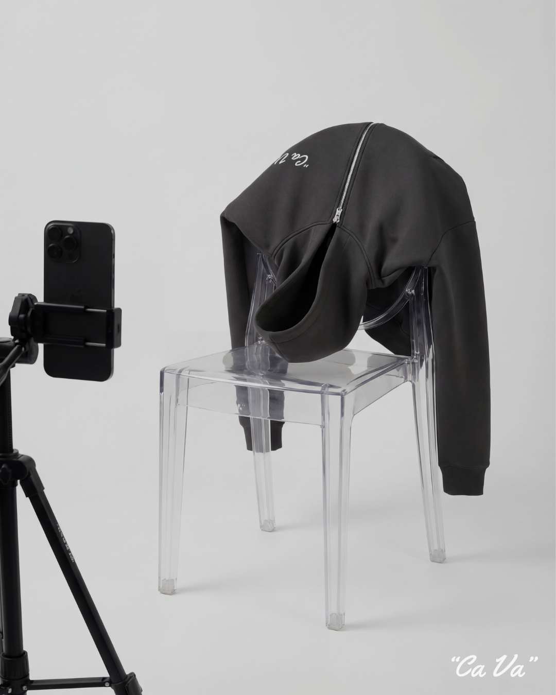 CA VA® ZIP-HOODIE STONE COAL