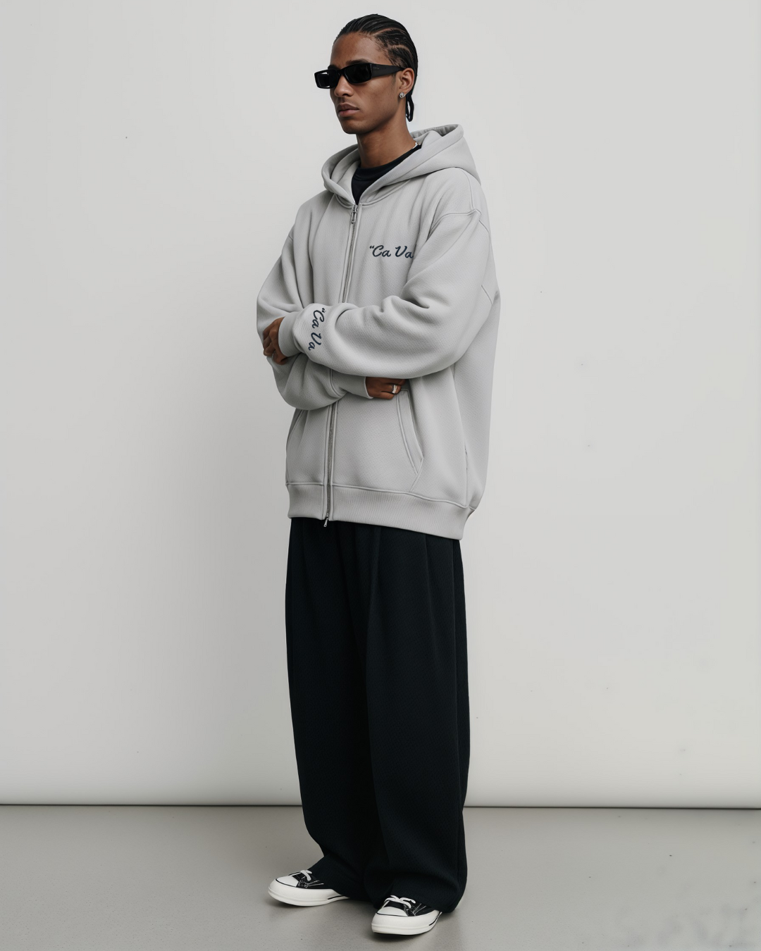 CA VA® ZIP-HOODIE NARDO GREY - 100% KATOEN // 500GSM