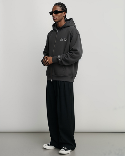 CA VA® ZIP-HOODIE STONE COAL