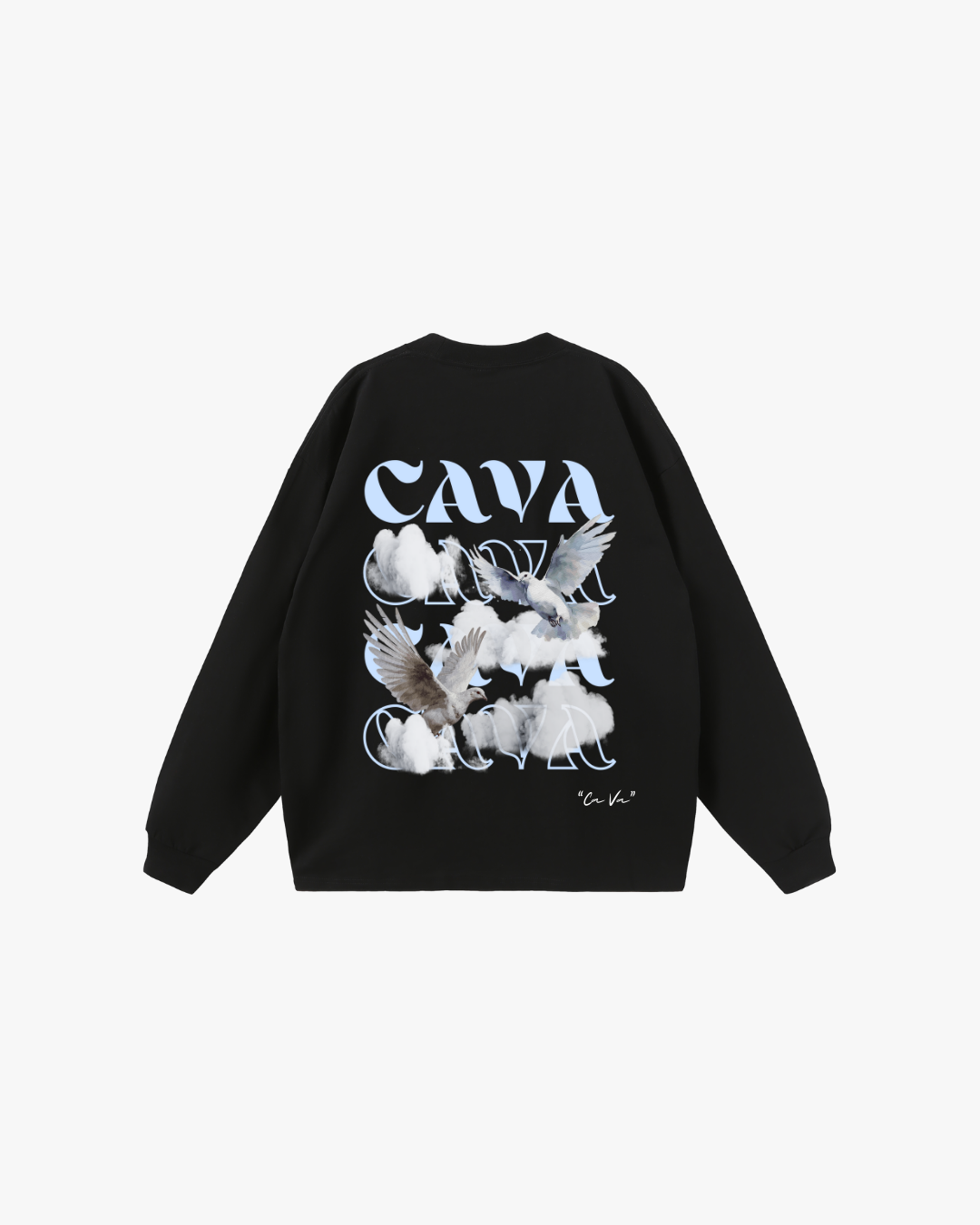 CA VA® - ZWARTE LONGSLEEVE - "CLOUDS"