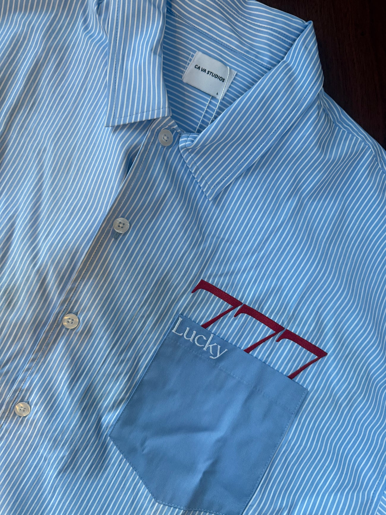 "CA VA" - LUCKY 777 - BLUE STRIPED SHIRT