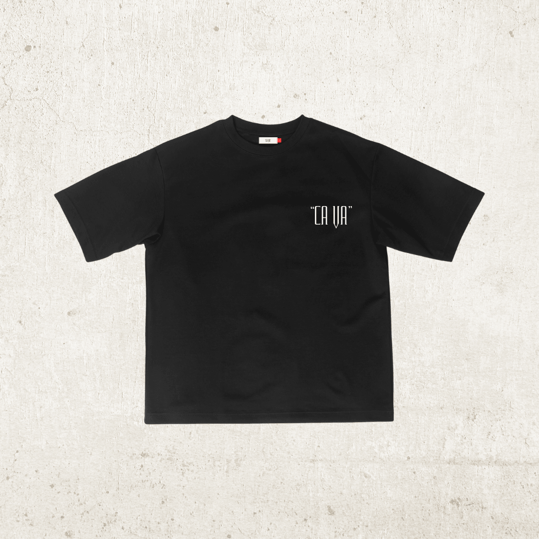 Ca Va® - Black Heavy Unisex Oversized T-Shirt #0001 - "Ca Va"