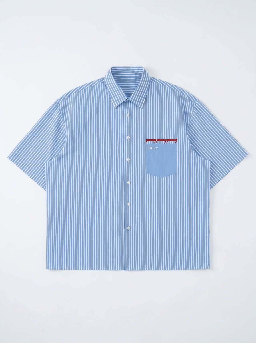 "CA VA" - LUCKY 777 - BLUE STRIPED SHIRT