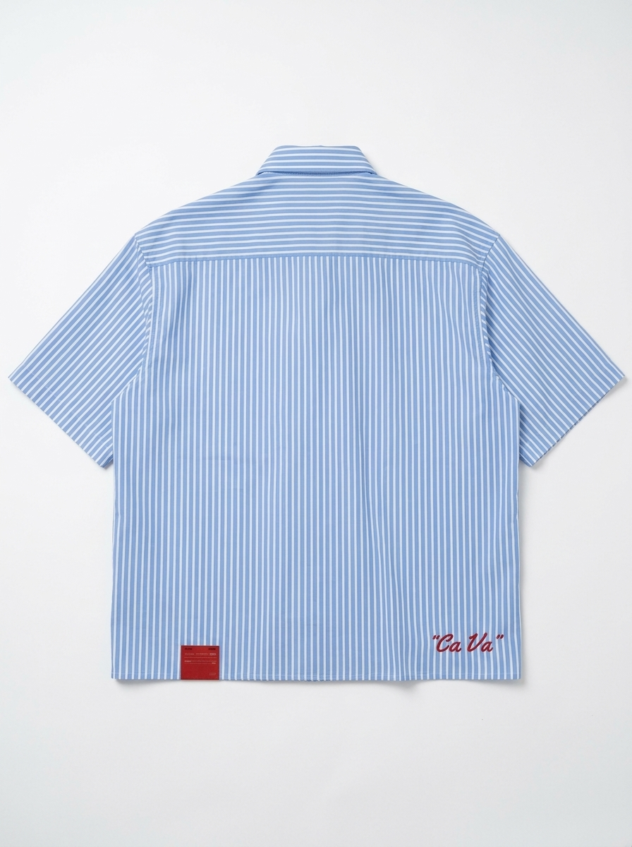 "CA VA" - LUCKY 777 - BLUE STRIPED SHIRT