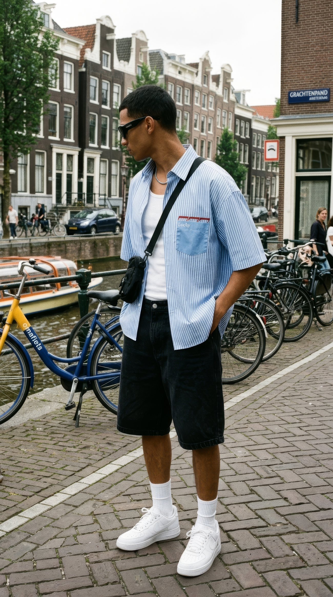 "CA VA" - LUCKY 777 - BLUE STRIPED SHIRT